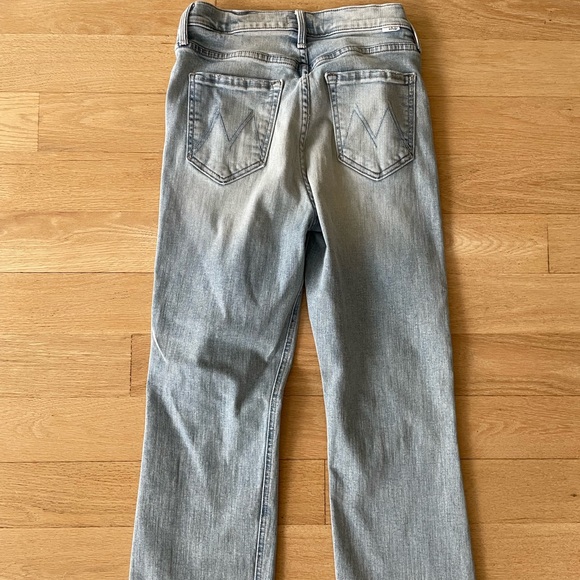 MOTHER Blue Flare Wide Leg Jeans with Vintage Fade - Picture 2 of 5